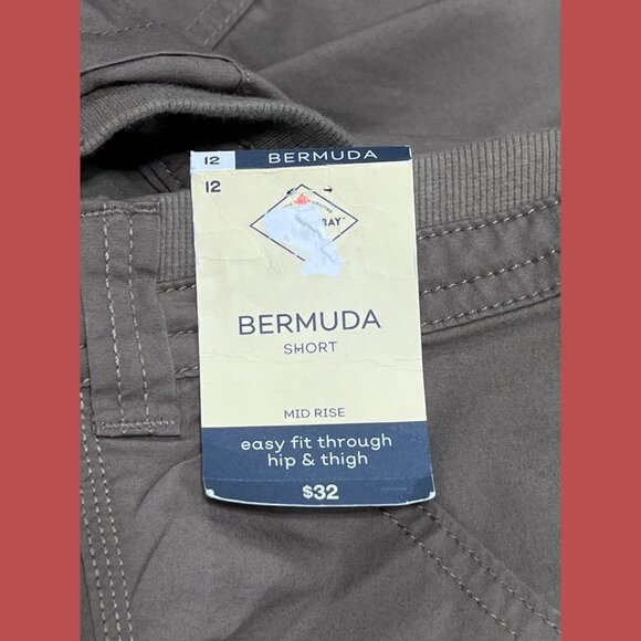 St. John's Bay - Women's Mid-Rise Cargo Bermuda Short - Brown - 12 - Picture 12 of 16